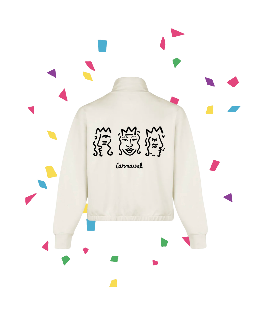 Pull zippé col montant – Édition Carnaval